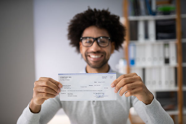 Man holding check